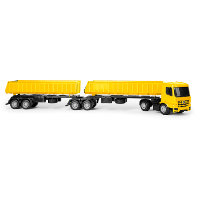 Caminhão Superfrota Plataforma Caminhão Amarelo e Trator Azul
