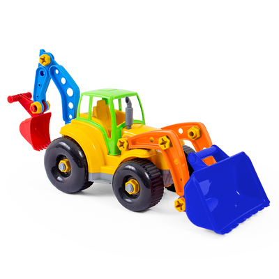 Trator Brinquedo Infantil Educativo Didático Com Carreta Grande